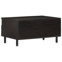 Tavolino da Salotto Nero 80x54x40 cm in Legno Massello di Mango 356832