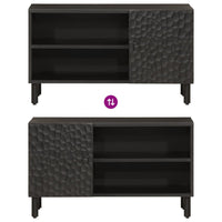 Mobile Porta TV Nero 80x31x46 cm in Legno Massello di Mango 356834