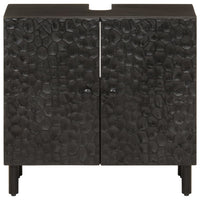 Mobile Lavabo da Bagno Nero 62x33x58 cm Legno Massello di Mango 356838