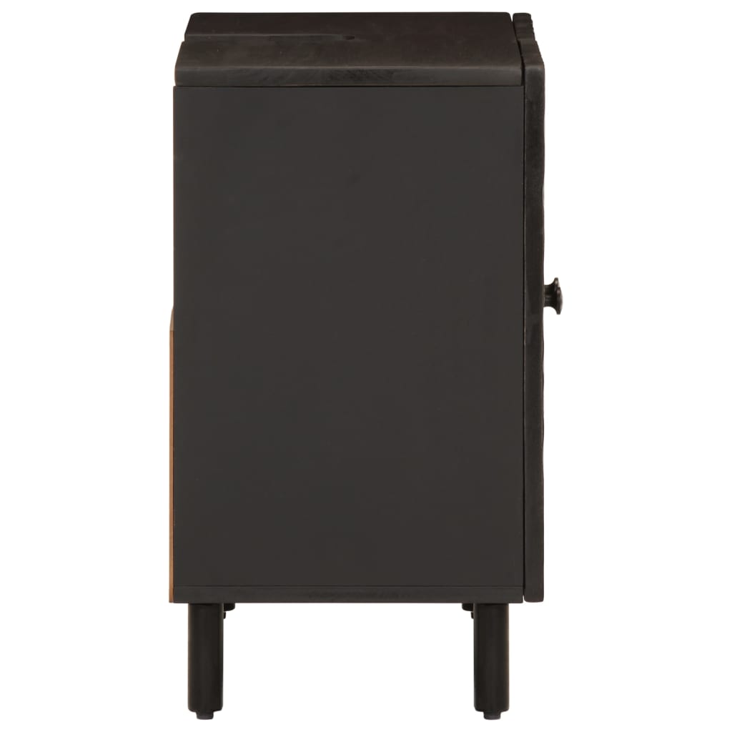 Mobile Lavabo da Bagno Nero 62x33x58 cm Legno Massello di Mango 356838