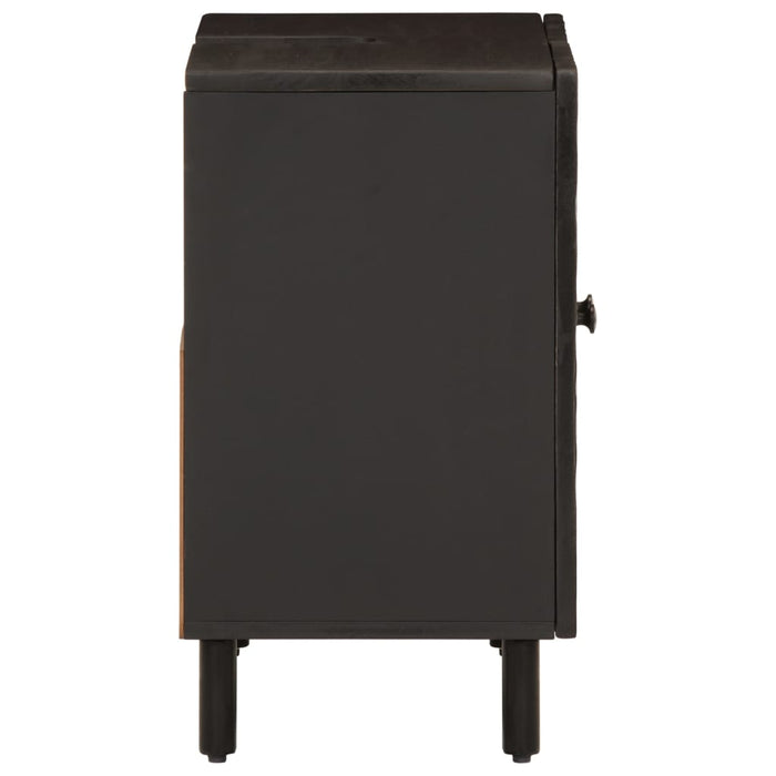 Mobile Lavabo da Bagno Nero 62x33x58 cm Legno Massello di Mango 356838