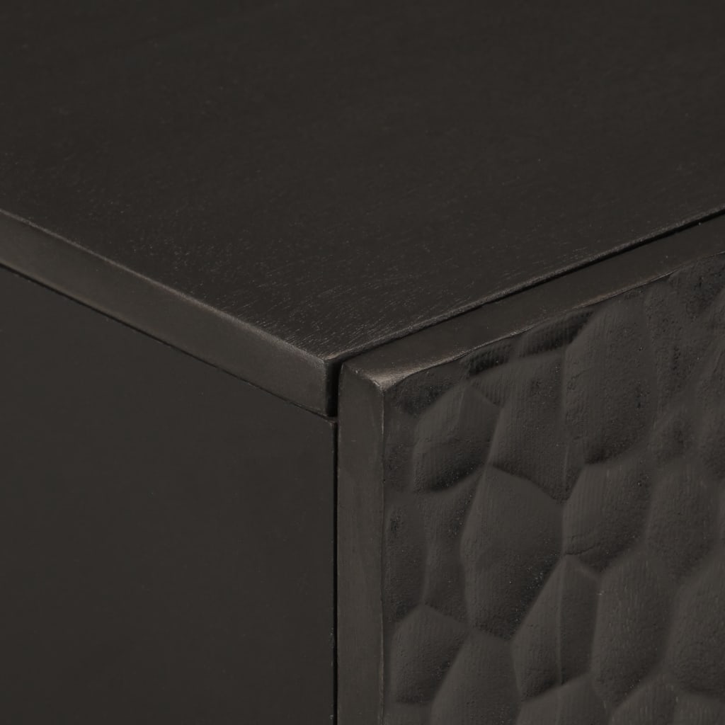 Mobile Lavabo da Bagno Nero 62x33x58 cm Legno Massello di Mango 356838