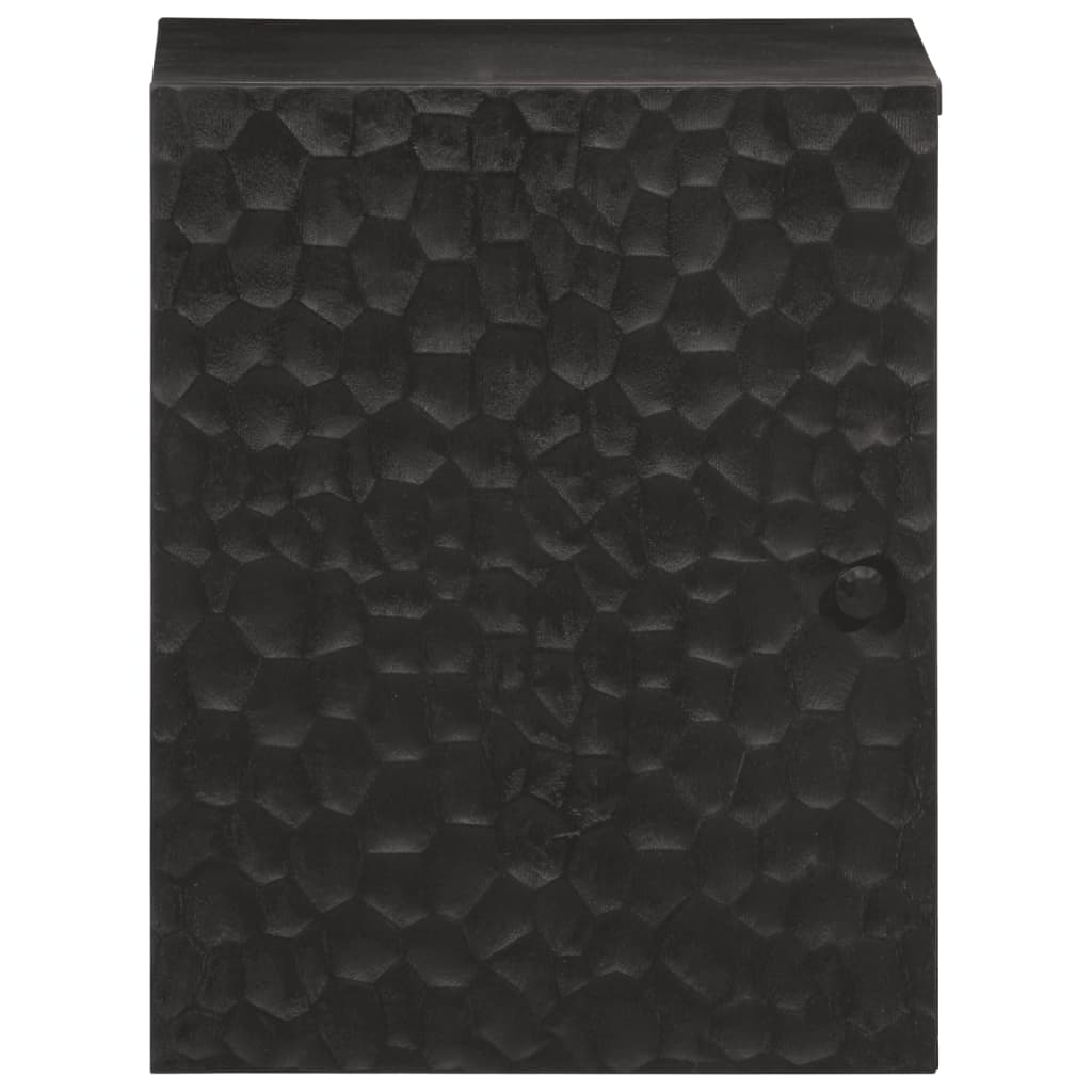 Mobile da Bagno a Parete Nero 38x33x48 cm Legno Massello Mango 356839