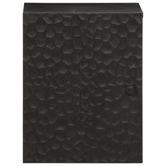 Mobile da Bagno a Parete Nero 38x33x48 cm Legno Massello Mango 356839