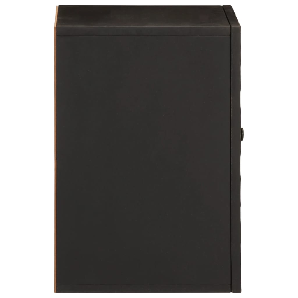 Mobile da Bagno a Parete Nero 38x33x48 cm Legno Massello Mango 356839