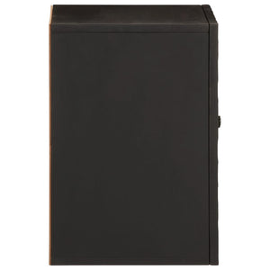Mobile da Bagno a Parete Nero 38x33x48 cm Legno Massello Mango 356839