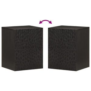 Mobile da Bagno a Parete Nero 38x33x48 cm Legno Massello Mango