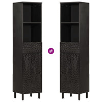 Mobile da Bagno Nero 38x33x160 cm in Legno Massello di Mango 356841