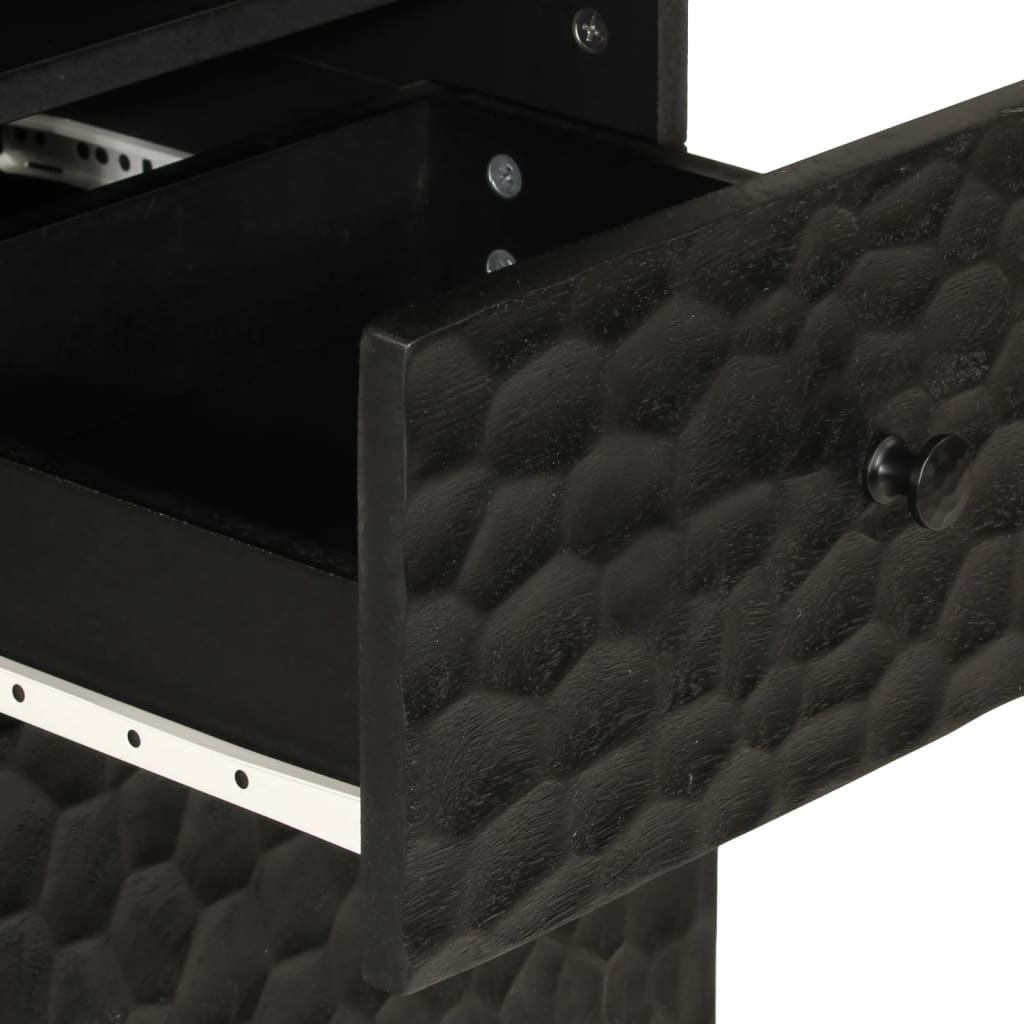 Mobile da Bagno Nero 38x33x160 cm in Legno Massello di Mango 356841