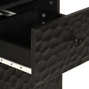 Mobile da Bagno Nero 38x33x160 cm in Legno Massello di Mango 356841