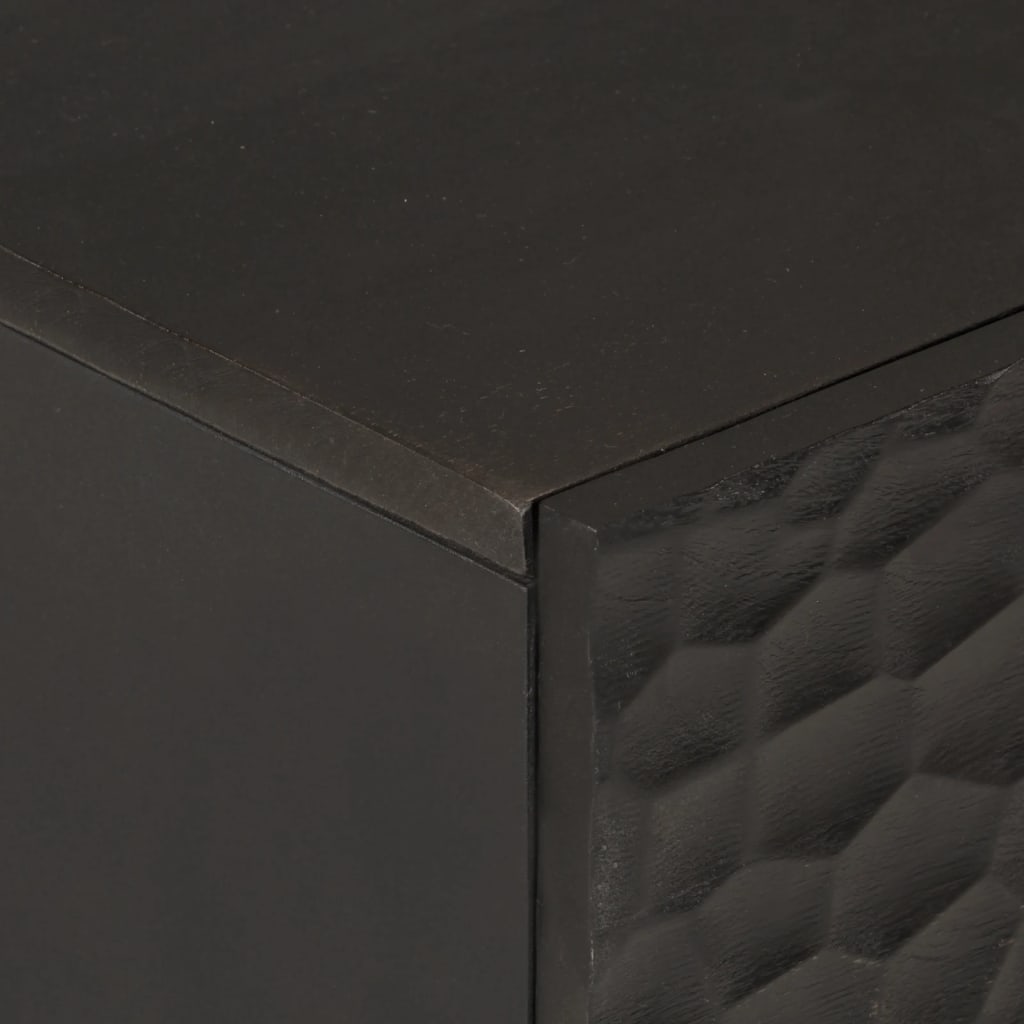 Credenza Nera 40x33x75 cm in Legno Massello di Mango 356842