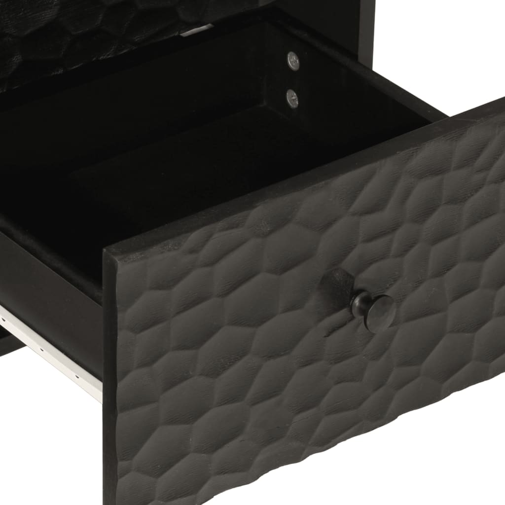 Credenza Nera 40x33x75 cm in Legno Massello di Mango 356842