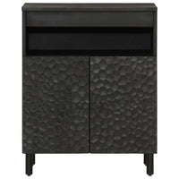 Credenza Nera 60x33x75 cm in Legno Massello di Mango 356844