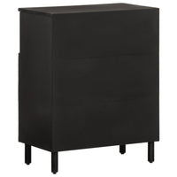Credenza Nera 60x33x75 cm in Legno Massello di Mango 356844