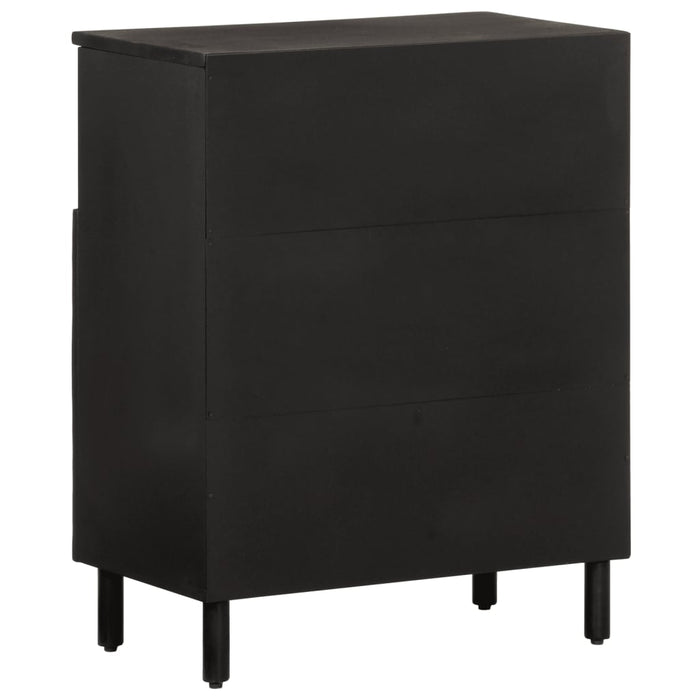 Credenza Nera 60x33x75 cm in Legno Massello di Mango 356844