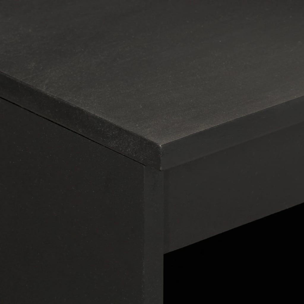 Credenza Nera 60x33x75 cm in Legno Massello di Mango 356844