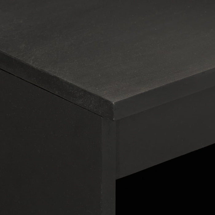 Credenza Nera 60x33x75 cm in Legno Massello di Mango 356844