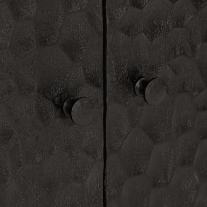 Credenza Nera 60x33x75 cm in Legno Massello di Mango 356844