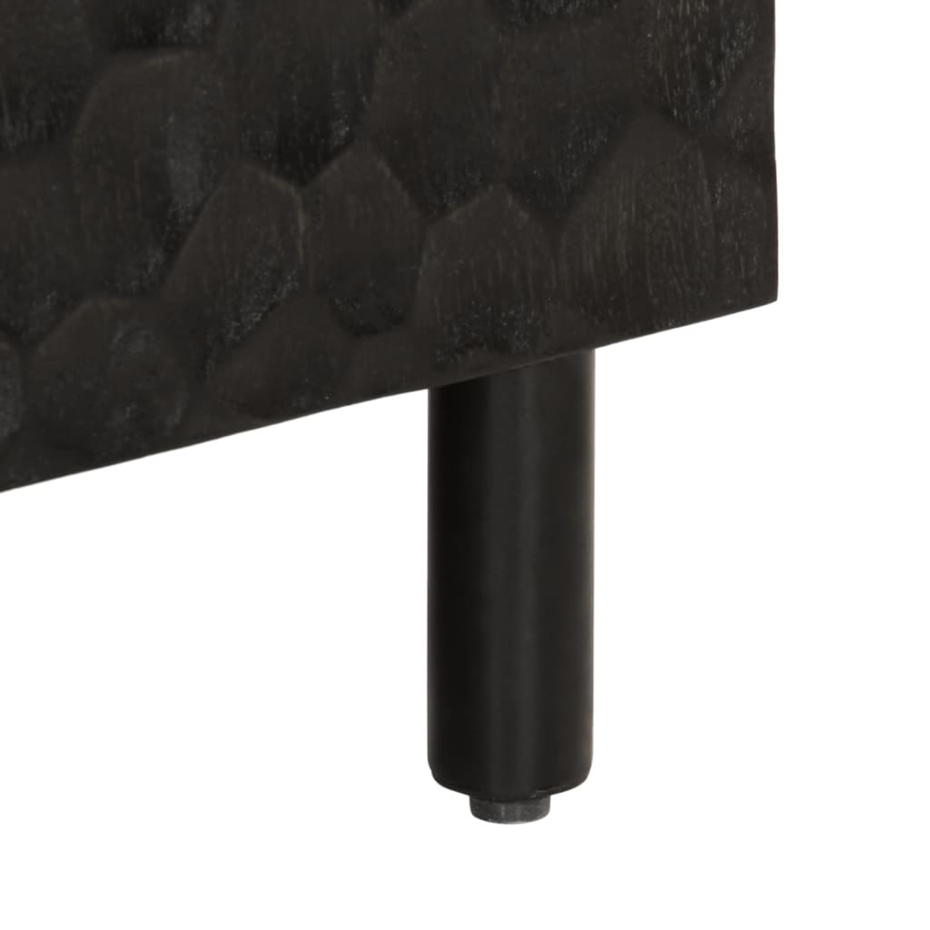 Credenza Nera 60x33x75 cm in Legno Massello di Mango 356844