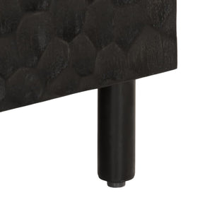 Credenza Nera 60x33x75 cm in Legno Massello di Mango 356844