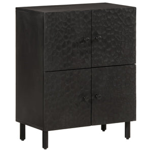 Credenza-Buffet-Armadio da cucina Nera 60x33x75 cm in Legno Massello di Mango 598574