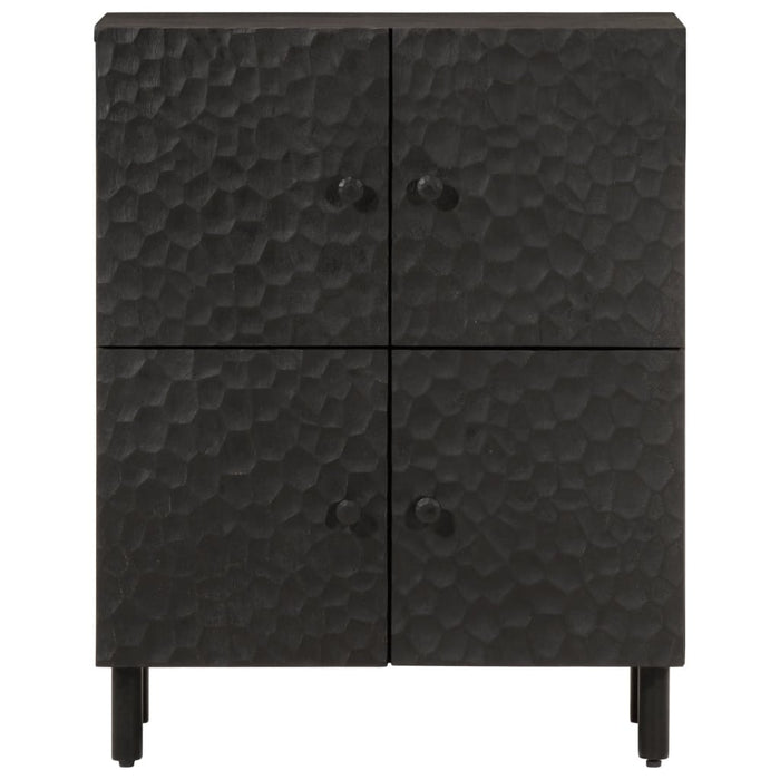 Credenza-Buffet-Armadio da cucina Nera 60x33x75 cm in Legno Massello di Mango 598574