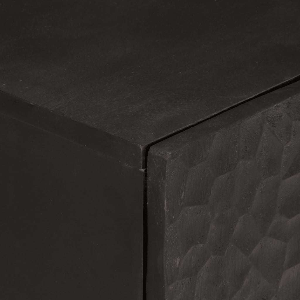 Credenza-Buffet-Armadio da cucina Nera 60x33x75 cm in Legno Massello di Mango 598574