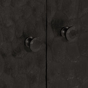 Credenza Nera 60x33x75 cm in Legno Massello di Mango