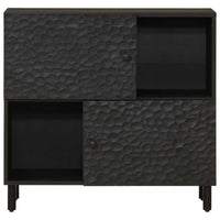 Credenza Nera 80x33x75 cm in Legno Massello di Mango 356846