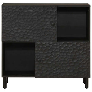 Credenza Nera 80x33x75 cm in Legno Massello di Mango 356846