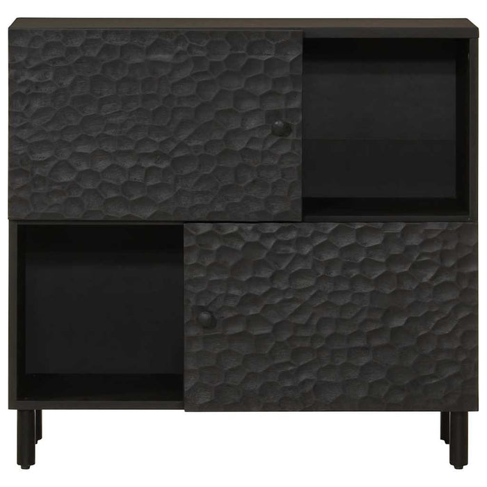 Credenza Nera 80x33x75 cm in Legno Massello di Mango 356846