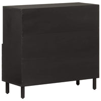 Credenza Nera 80x33x75 cm in Legno Massello di Mango 356846