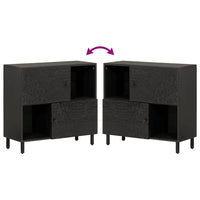 Credenza Nera 80x33x75 cm in Legno Massello di Mango 356846