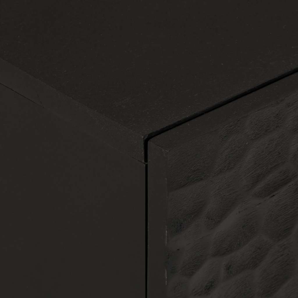 Credenza Nera 80x33x75 cm in Legno Massello di Mango 356846