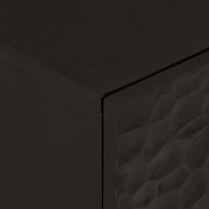 Credenza Nera 80x33x75 cm in Legno Massello di Mango 356846