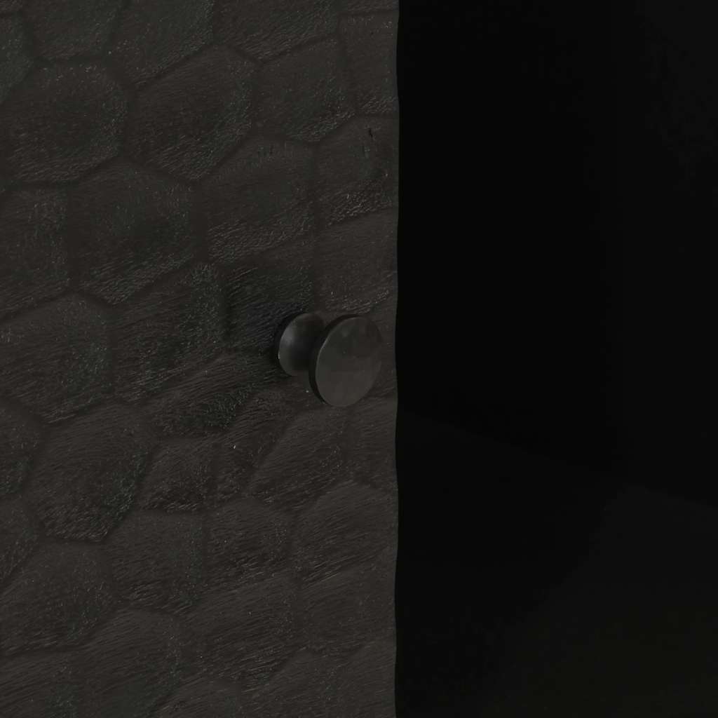 Credenza Nera 80x33x75 cm in Legno Massello di Mango 356846