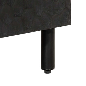 Credenza Nera 80x33x75 cm in Legno Massello di Mango 356846