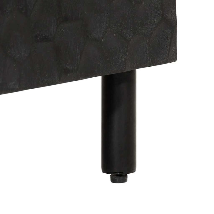 Credenza Nera 80x33x75 cm in Legno Massello di Mango 356846