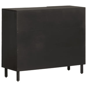 vidaXL Credenza Nera 90x33x75 cm in Legno Massello di Mango