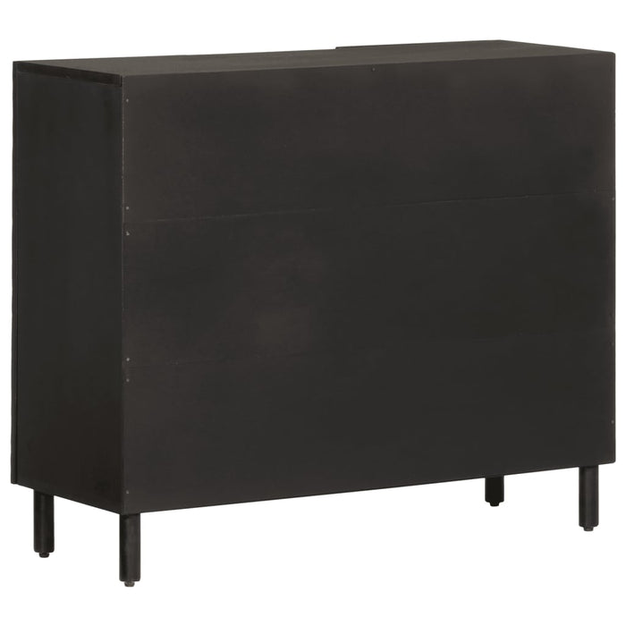 vidaXL Credenza Nera 90x33x75 cm in Legno Massello di Mango