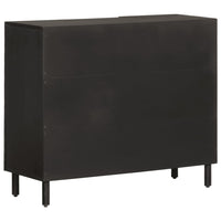 Credenza Nera 90x33x75 cm in Legno Massello di Mango 356847