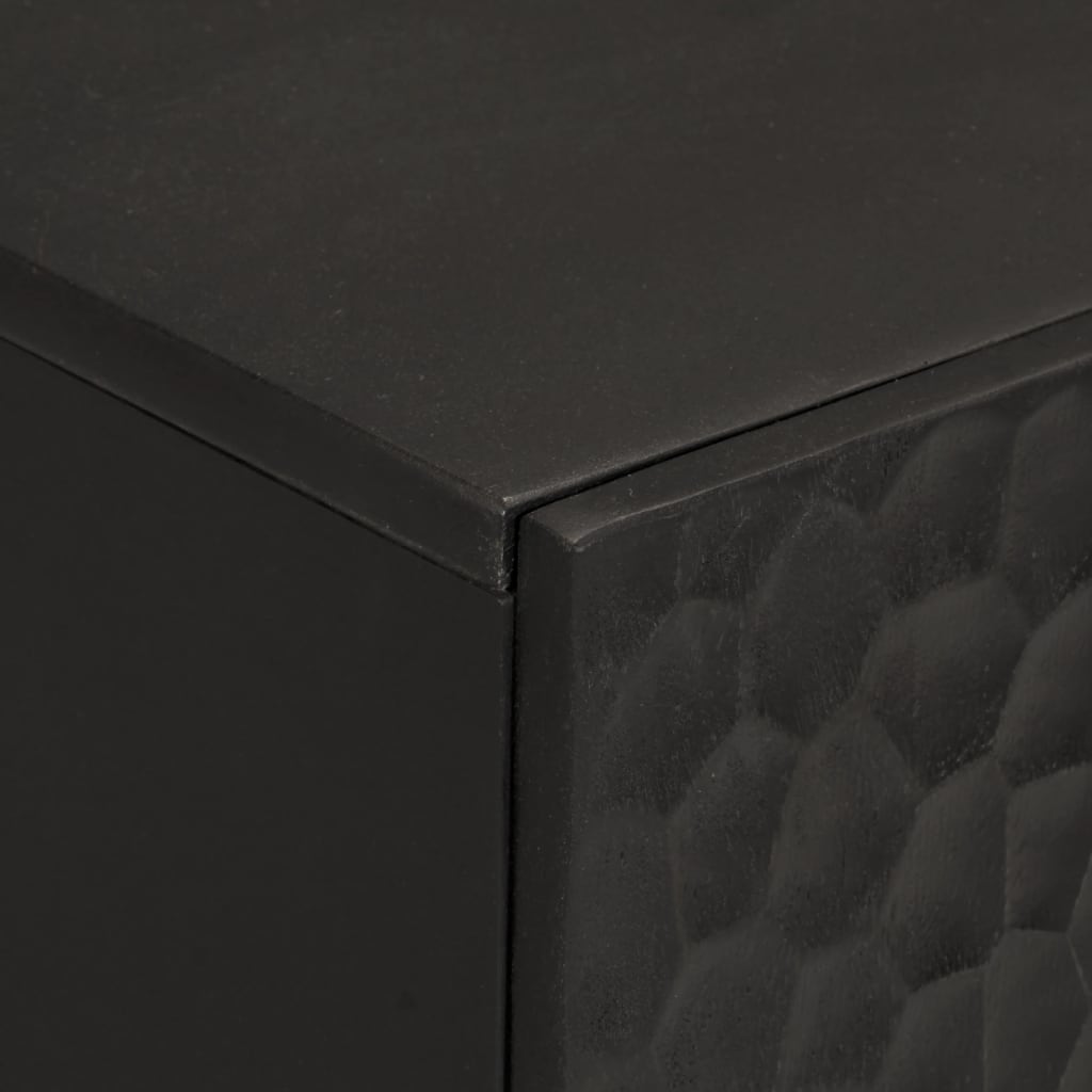 vidaXL Credenza Nera 90x33x75 cm in Legno Massello di Mango