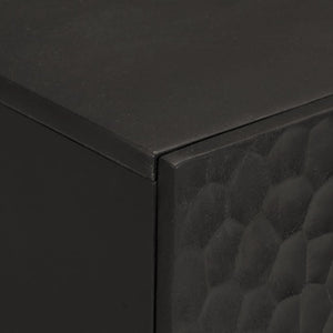 vidaXL Credenza Nera 90x33x75 cm in Legno Massello di Mango