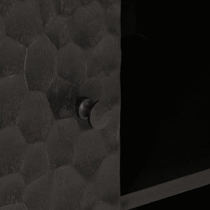 Credenza-Buffet-Armadio da cucina Nera 90x33x75 cm in Legno Massello di Mango