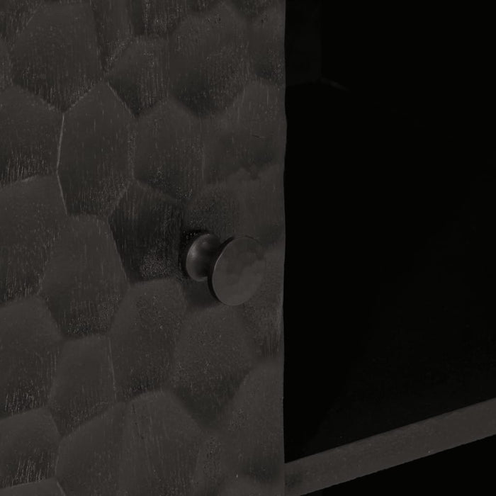 Credenza-Buffet-Armadio da cucina Nera 90x33x75 cm in Legno Massello di Mango