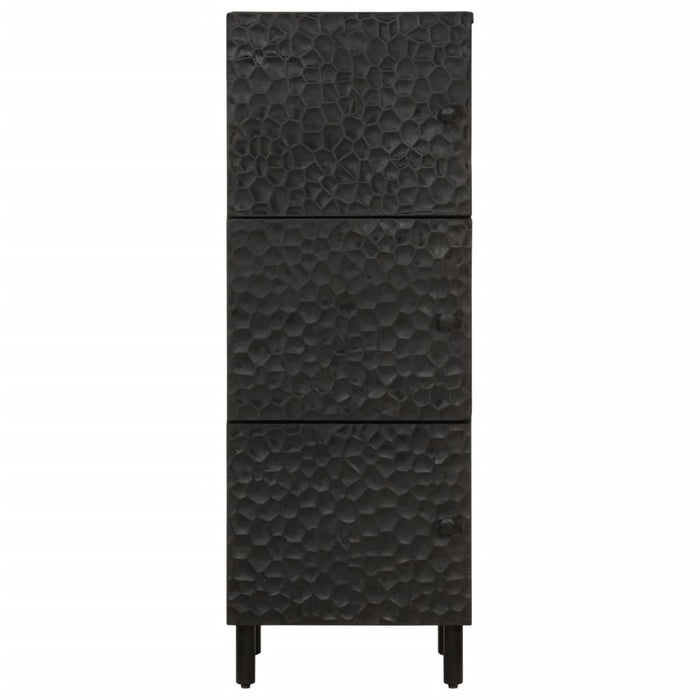 Credenza Nera 40x33x110 cm in Legno Massello di Mango 356848