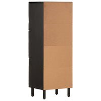Credenza-Buffet-Armadio da cucina Nera 40x33x110 cm in Legno Massello di Mango 304114