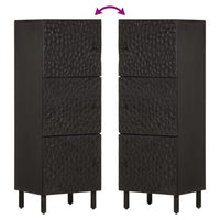 Credenza-Buffet-Armadio da cucina Nera 40x33x110 cm in Legno Massello di Mango 304114