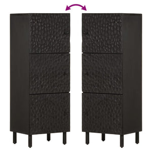 Credenza-Buffet-Armadio da cucina Nera 40x33x110 cm in Legno Massello di Mango 304114