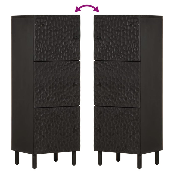 Credenza-Buffet-Armadio da cucina Nera 40x33x110 cm in Legno Massello di Mango 304114